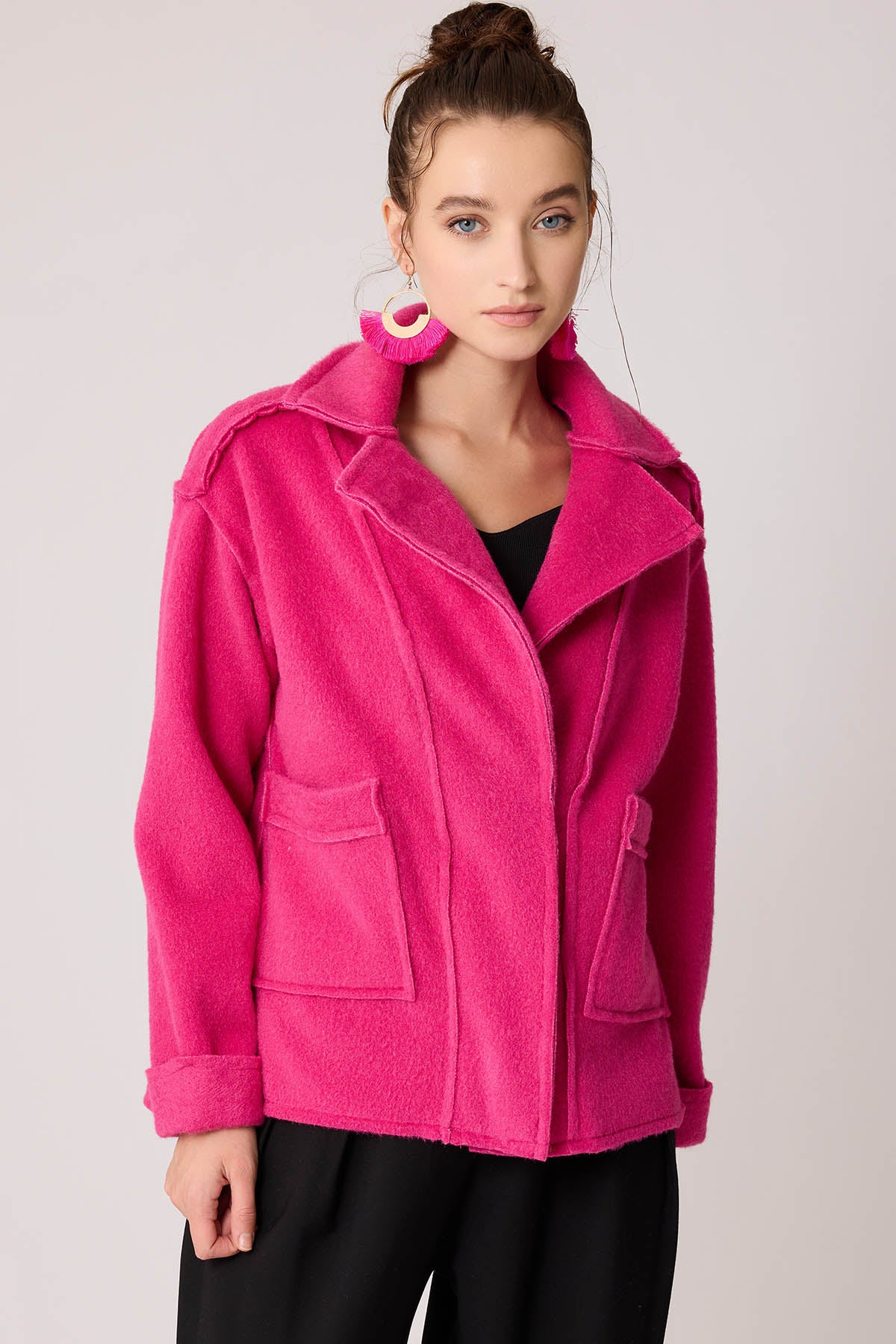 REVERSE STITCH JACKET WITH DUAL POCKET ZIPPERS