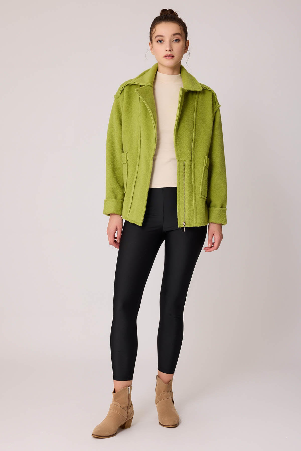 REVERSE STITCH JACKET WITH DUAL POCKET ZIPPERS
