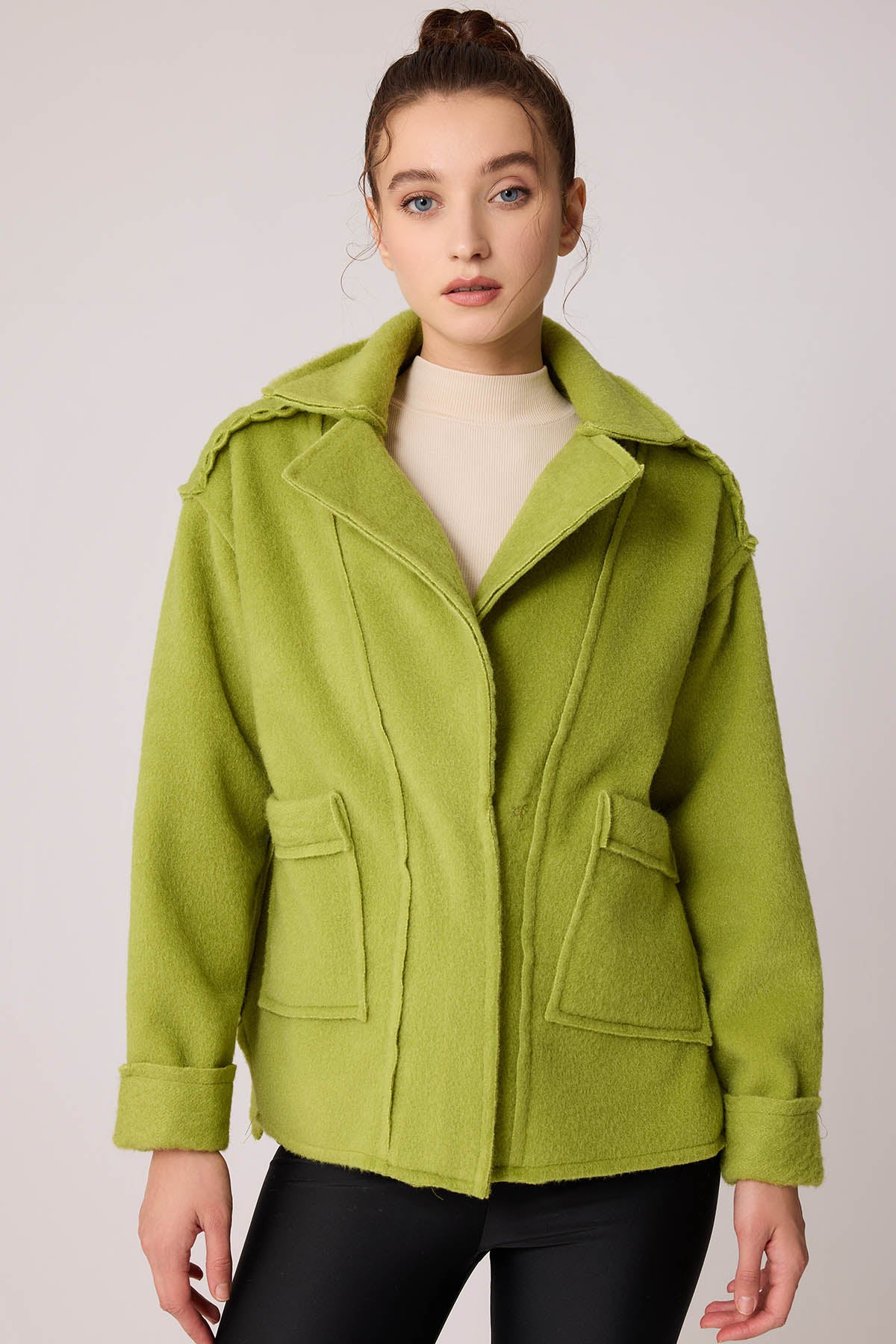 REVERSE STITCH JACKET WITH DUAL POCKET ZIPPERS