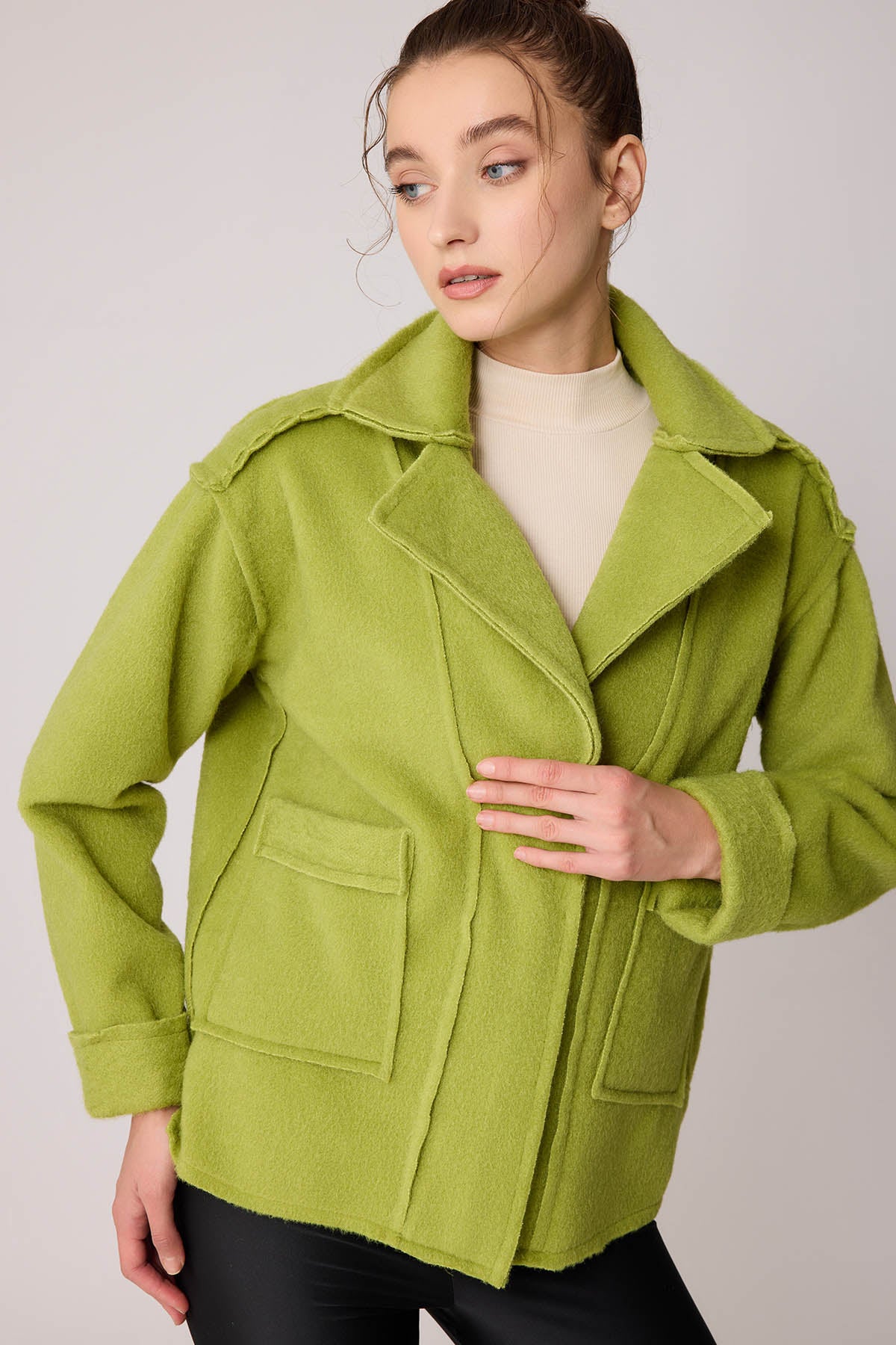 REVERSE STITCH JACKET WITH DUAL POCKET ZIPPERS