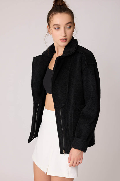 REVERSE STITCH JACKET WITH DUAL POCKET ZIPPERS