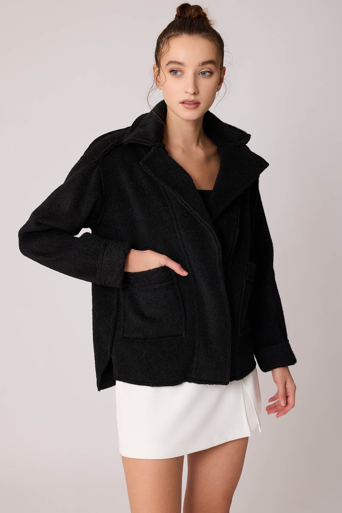 REVERSE STITCH JACKET WITH DUAL POCKET ZIPPERS