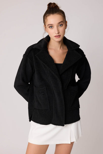 REVERSE STITCH JACKET WITH DUAL POCKET ZIPPERS
