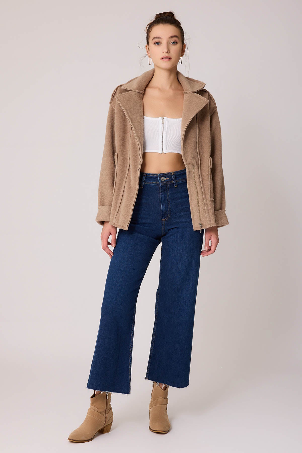 REVERSE STITCH JACKET WITH DUAL POCKET ZIPPERS
