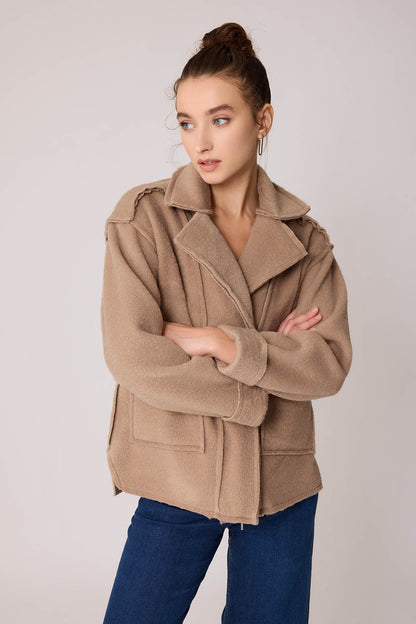 REVERSE STITCH JACKET WITH DUAL POCKET ZIPPERS