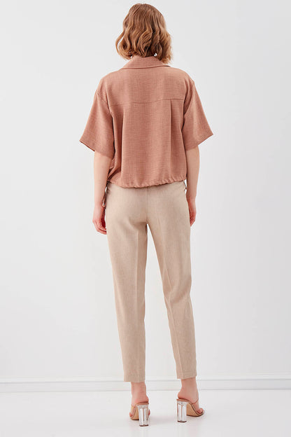 DOUBLE-BUTTON CROP TROUSERS