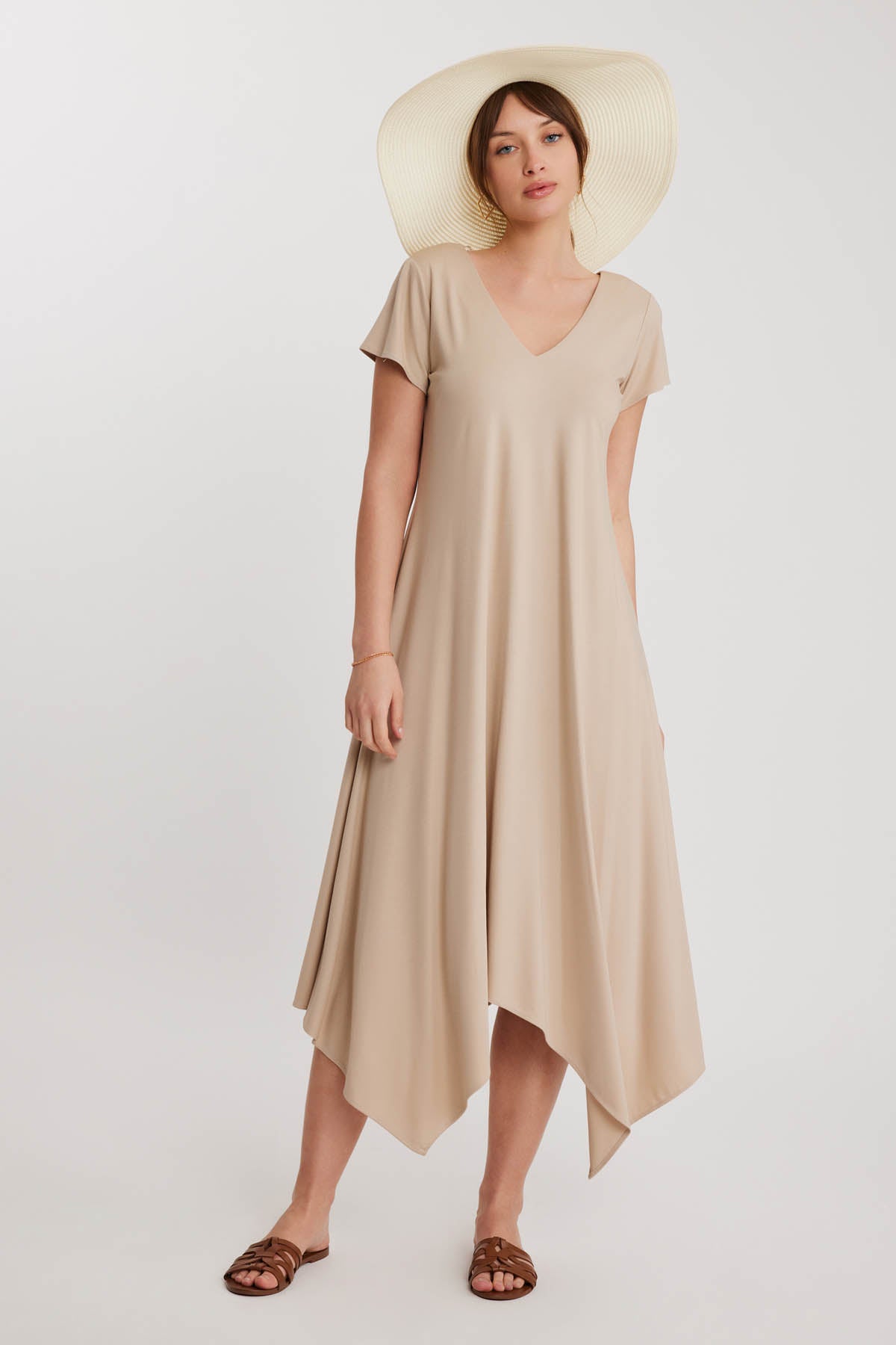 V COLLAR CLOTH SALAVAR DRESS