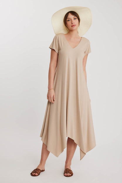 V COLLAR CLOTH SALAVAR DRESS