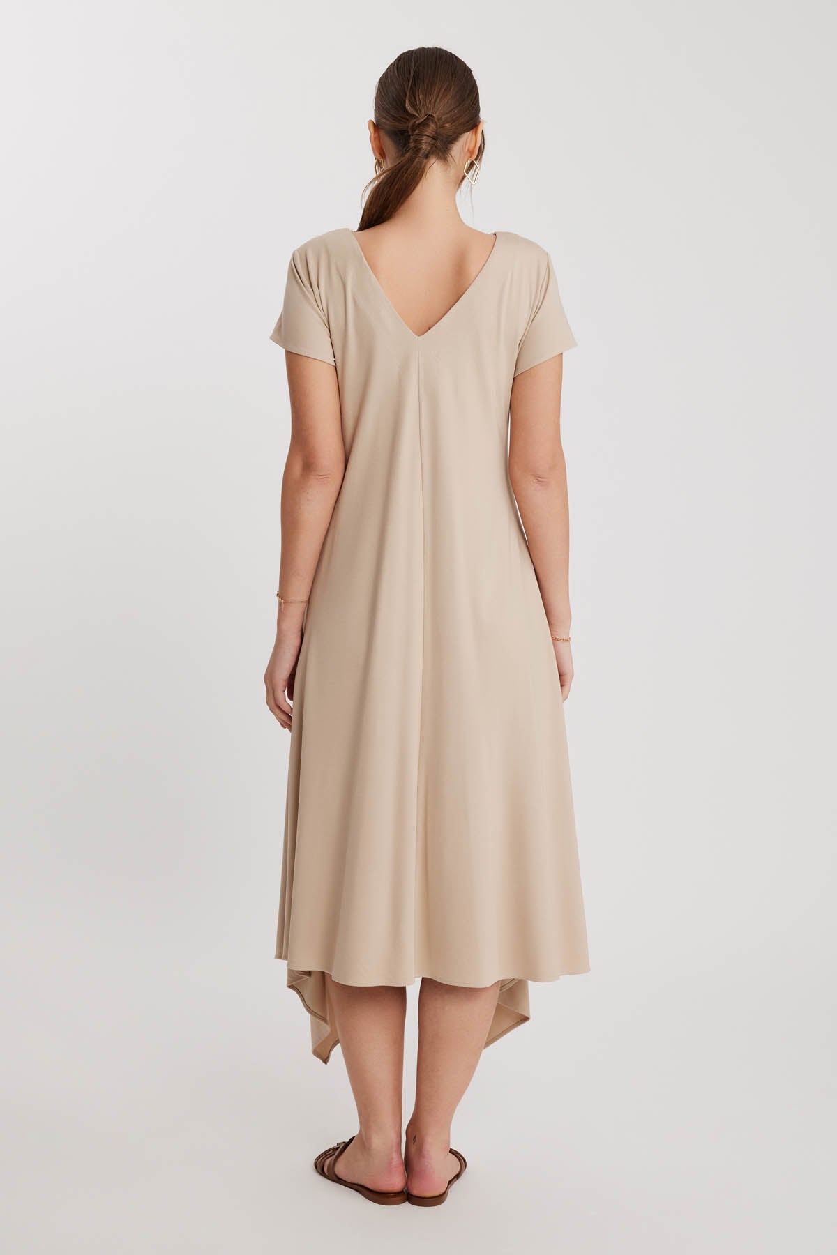 V COLLAR CLOTH SALAVAR DRESS