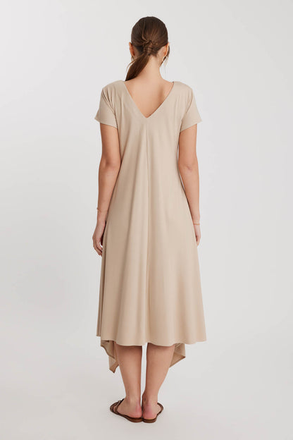 V COLLAR CLOTH SALAVAR DRESS