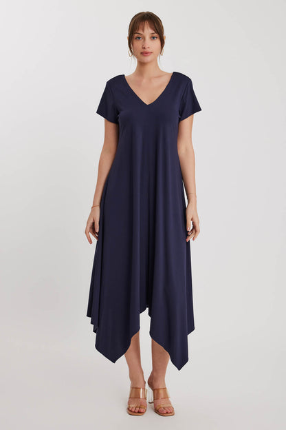 V COLLAR CLOTH SALAVAR DRESS