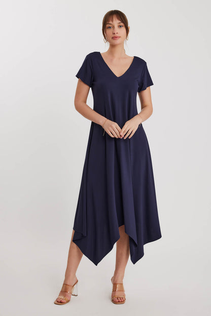 V COLLAR CLOTH SALAVAR DRESS
