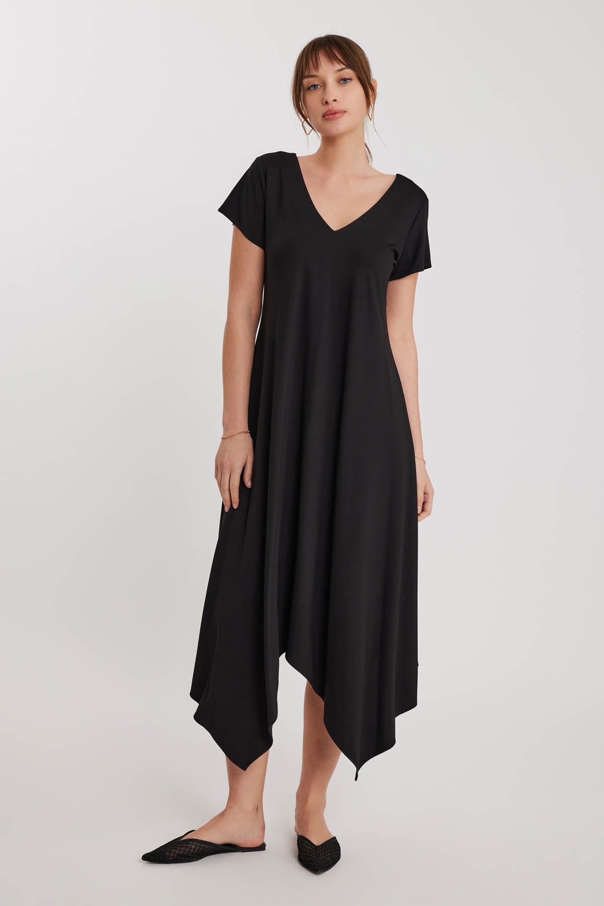 V COLLAR CLOTH SALAVAR DRESS