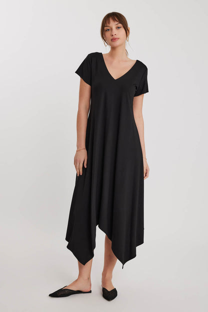 V COLLAR CLOTH SALAVAR DRESS