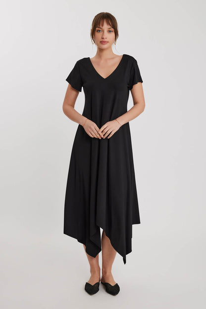 V COLLAR CLOTH SALAVAR DRESS