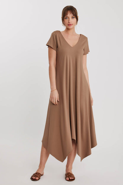 V COLLAR CLOTH SALAVAR DRESS