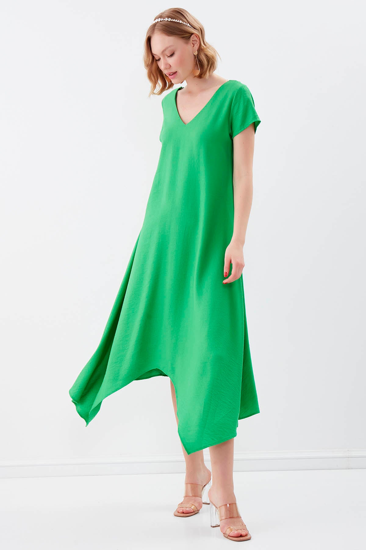 DOUBLE V COLLAR SHALVAR DRESS