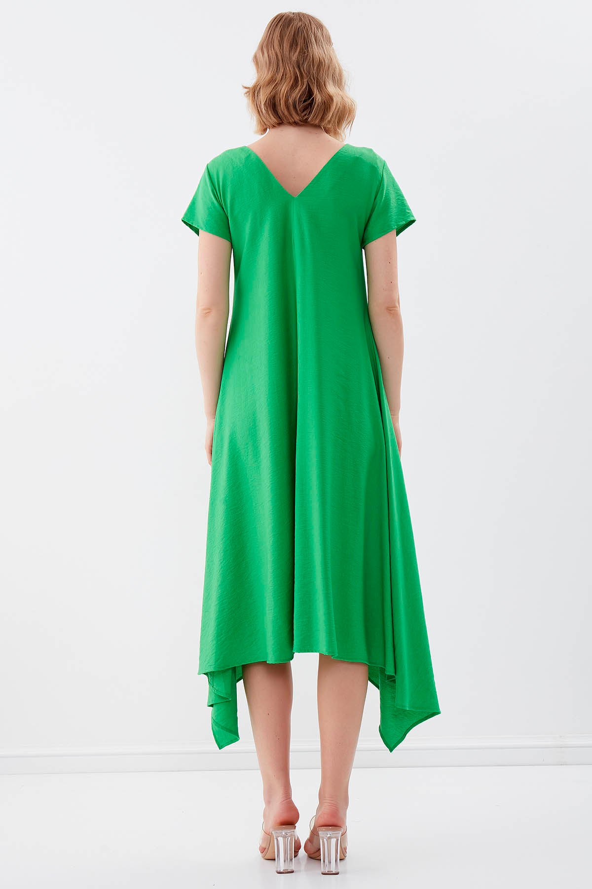 DOUBLE V COLLAR SHALVAR DRESS