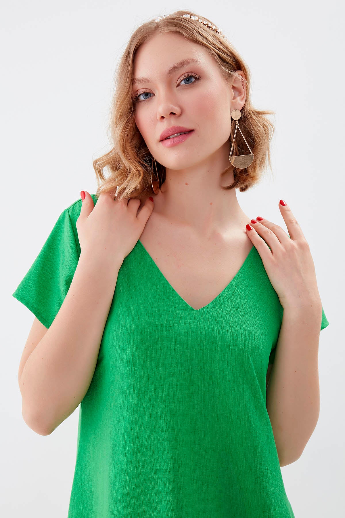 DOUBLE V COLLAR SHALVAR DRESS