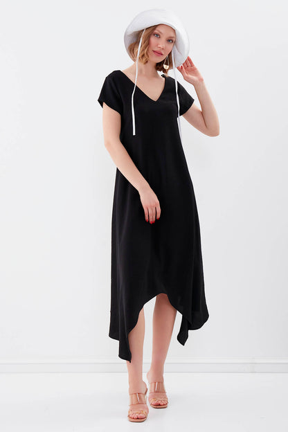 DOUBLE V COLLAR SHALVAR DRESS
