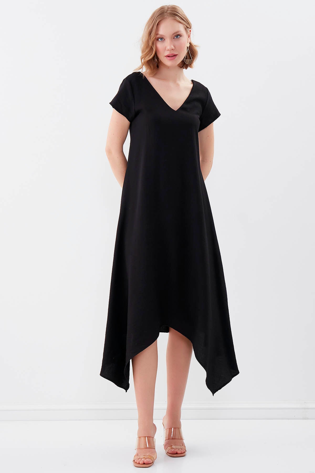 DOUBLE V COLLAR SHALVAR DRESS