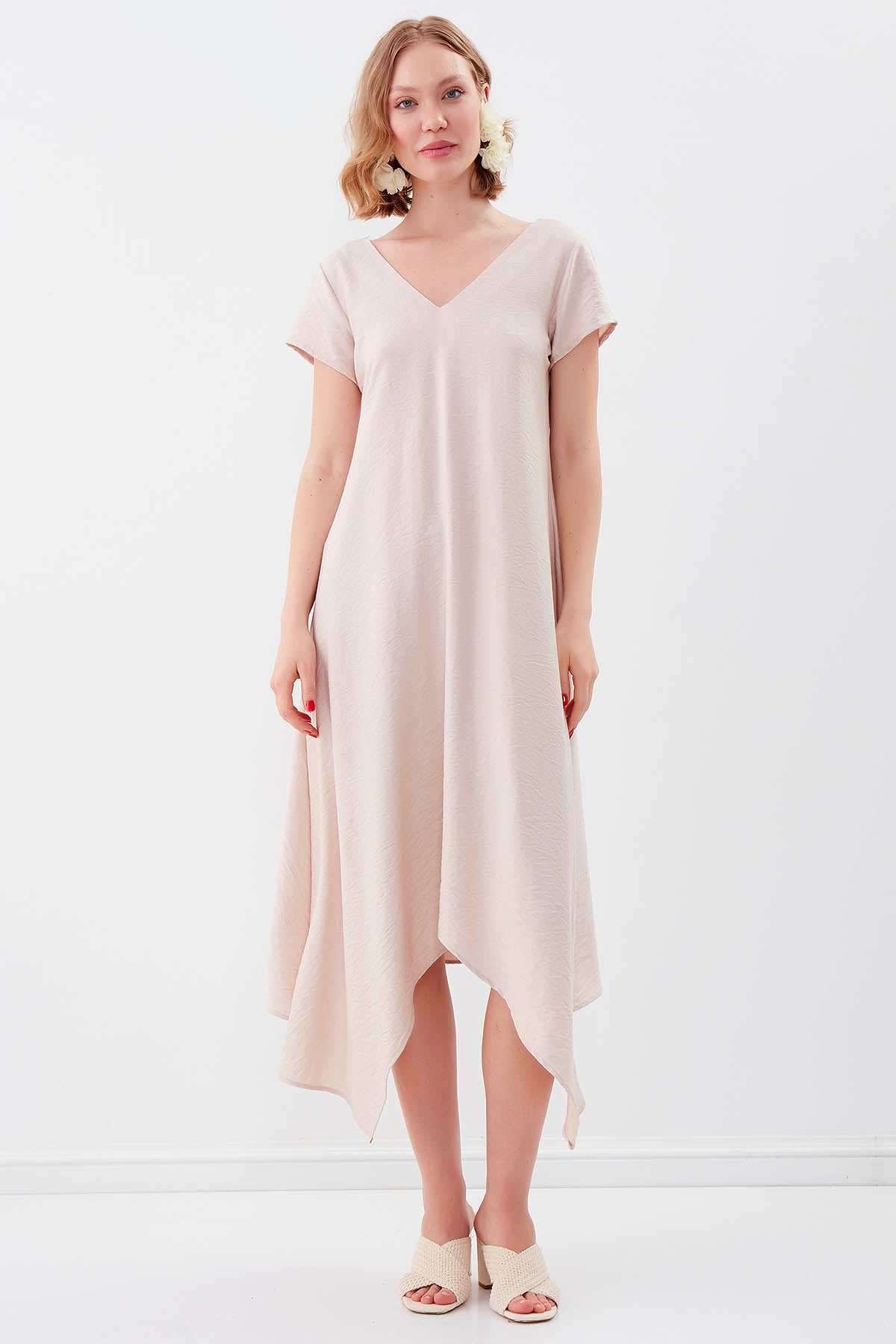 DOUBLE V COLLAR SHALVAR DRESS