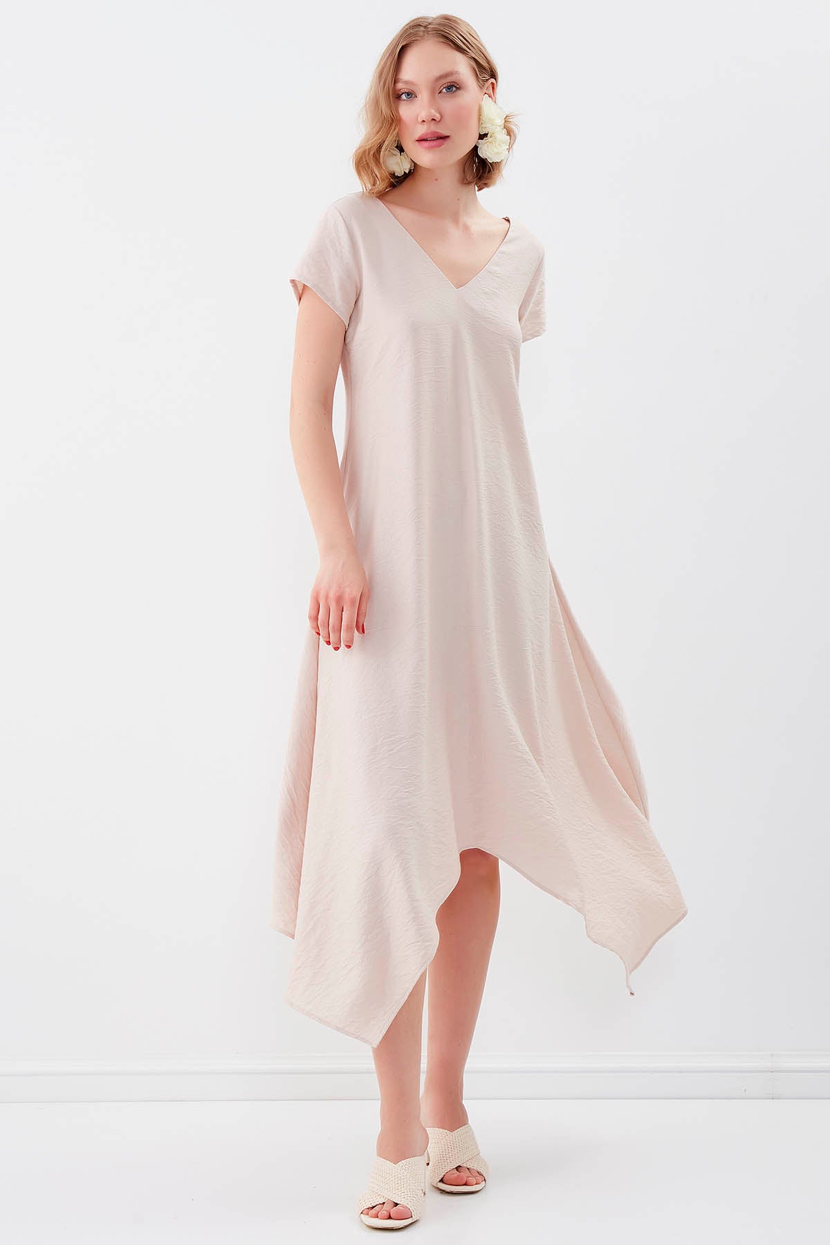 DOUBLE V COLLAR SHALVAR DRESS