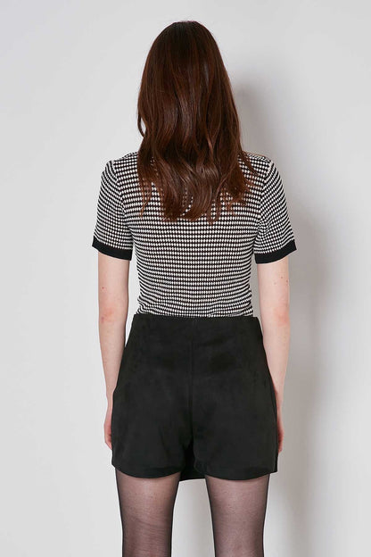 STUDS DETAILED ARTIFICIAL SUITE SHORTS SKIRT