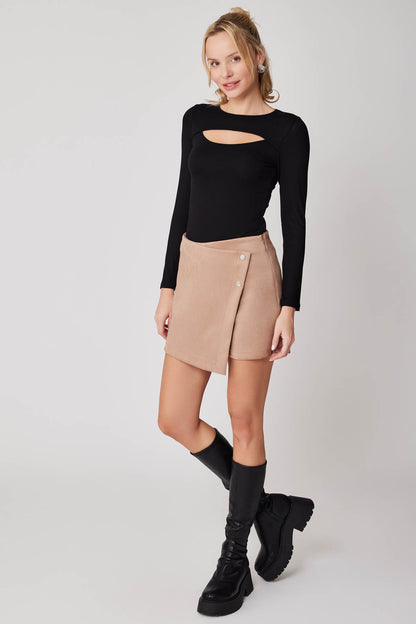 STUDS DETAILED ARTIFICIAL SUITE SHORTS SKIRT