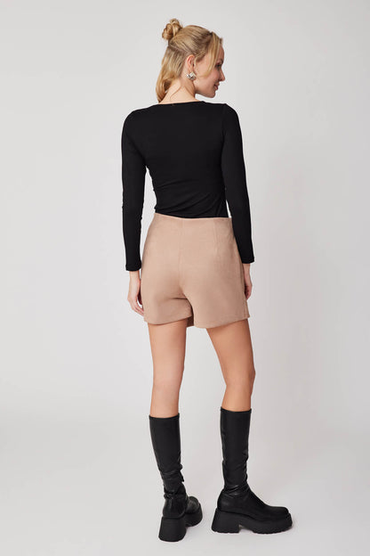 STUDS DETAILED ARTIFICIAL SUITE SHORTS SKIRT