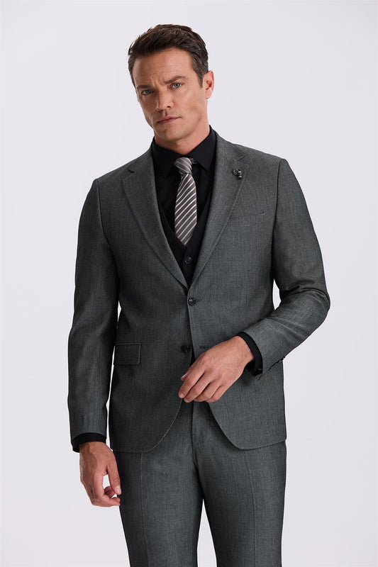 Black Slim Fit Single Collar Suit With A Coat And Double Collar