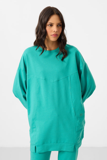 Basic Oversize Women's Tracksuit Tunic Set - 95347