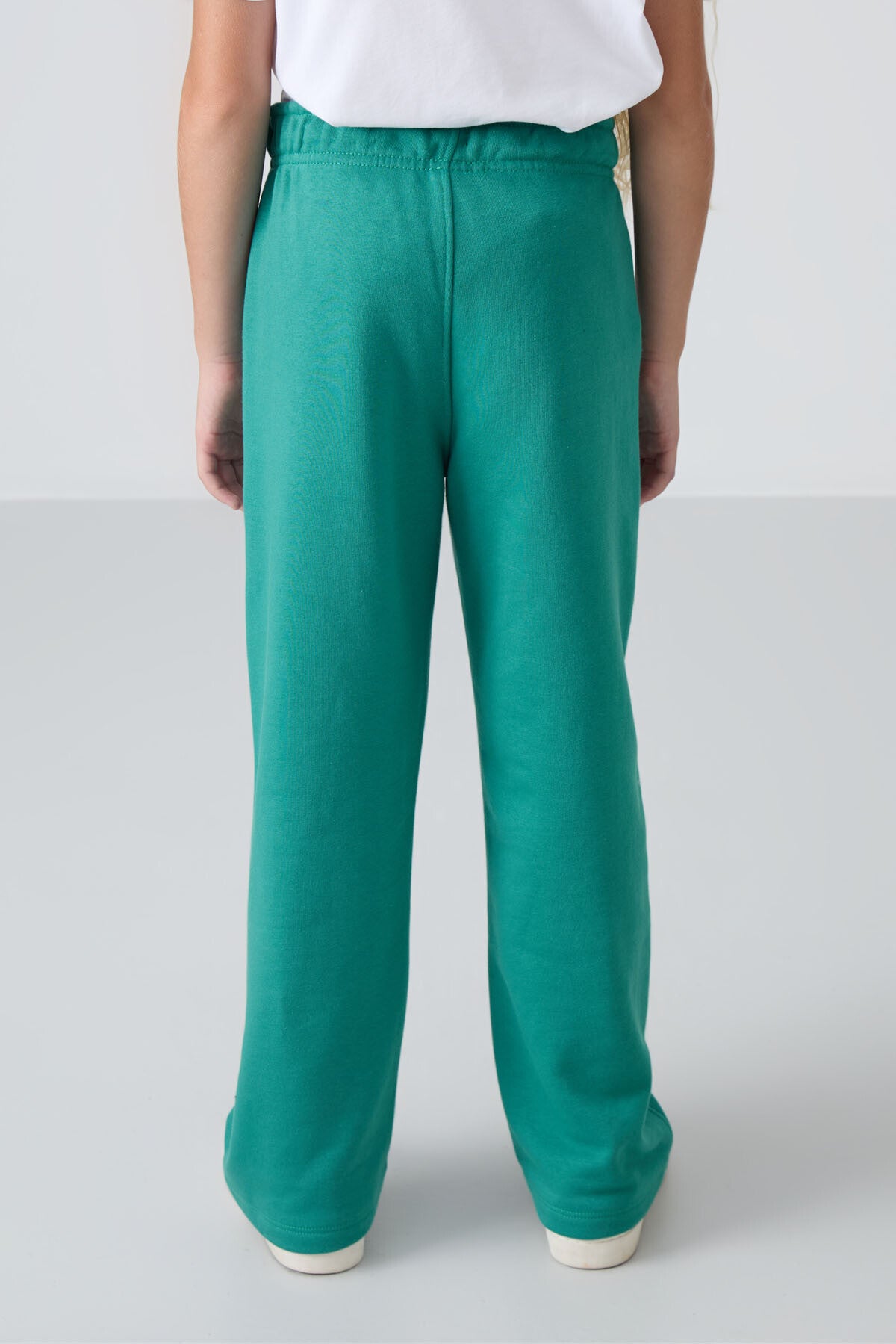 Cotton Fleece-Lined Soft Textured Standard Fit Embroidered Girls' Tracksuit Bottom - 75146
