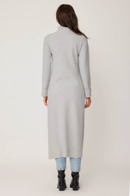 DEEP-SPLIT KNITTED BLOUSE