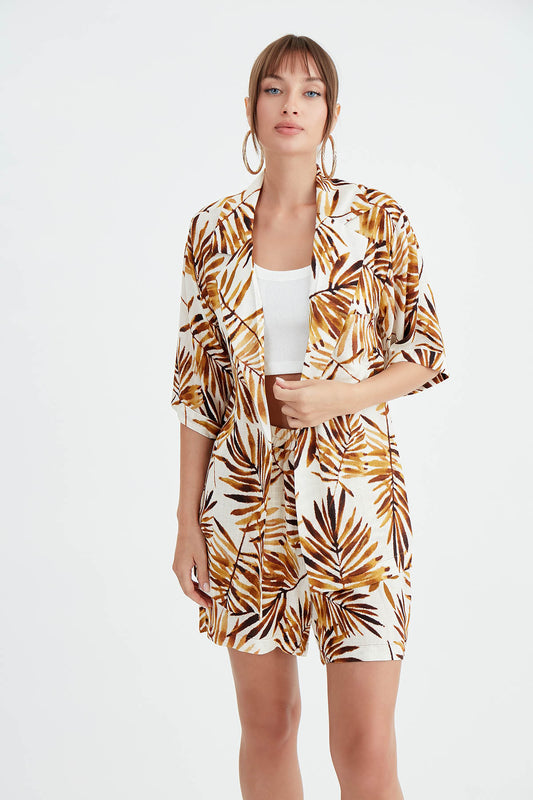 LEAF PATTERNED SALSA JACKET