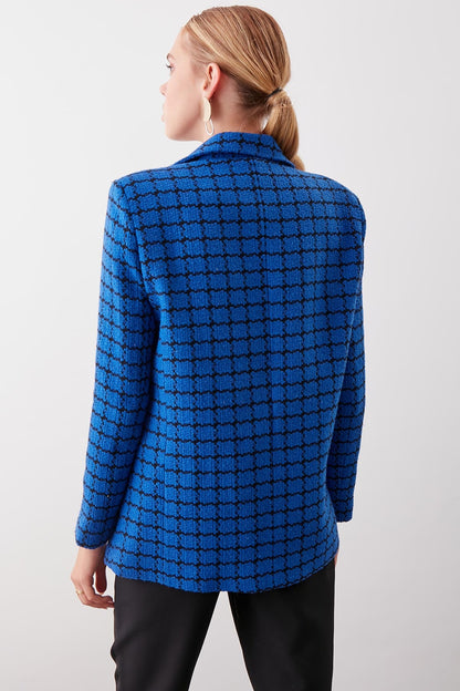 CLASSIC PATTERNED SINGLE BUTTON JACKET