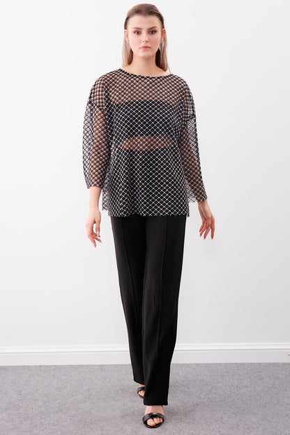 TRANSPARENT PATTERNED BLOUSE