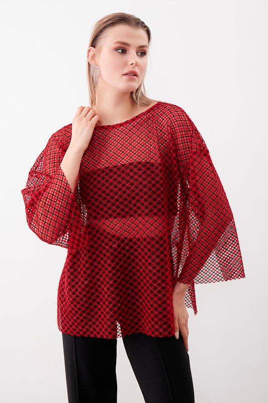 TRANSPARENT PATTERNED BLOUSE