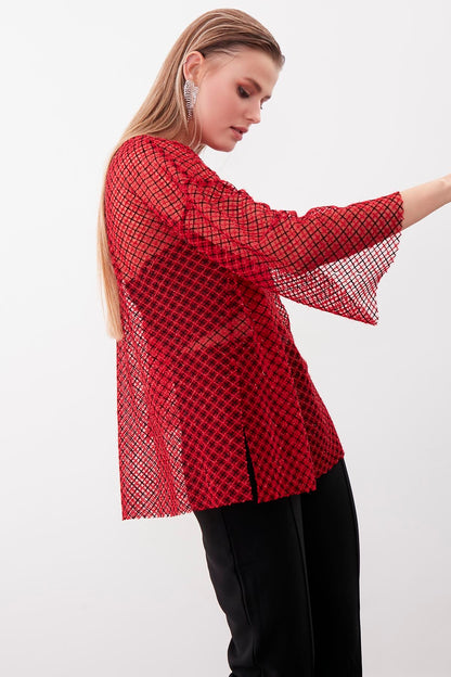 TRANSPARENT PATTERNED BLOUSE