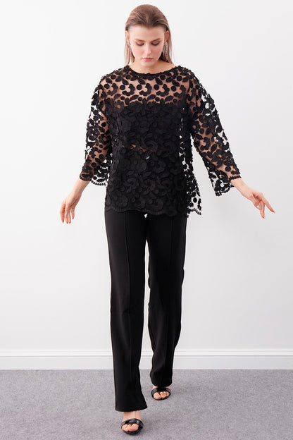 TRANSPARENT PATTERNED BLOUSE
