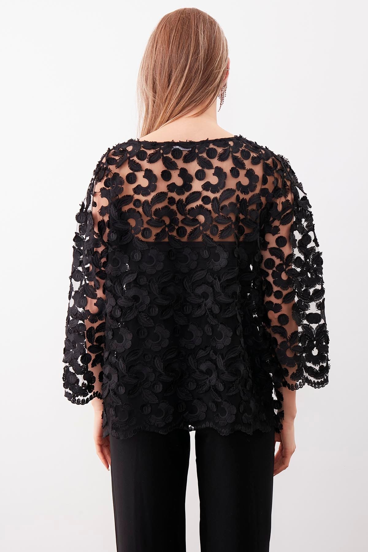 TRANSPARENT PATTERNED BLOUSE