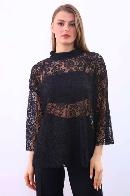 TRANSPARENT PATTERNED BLOUSE