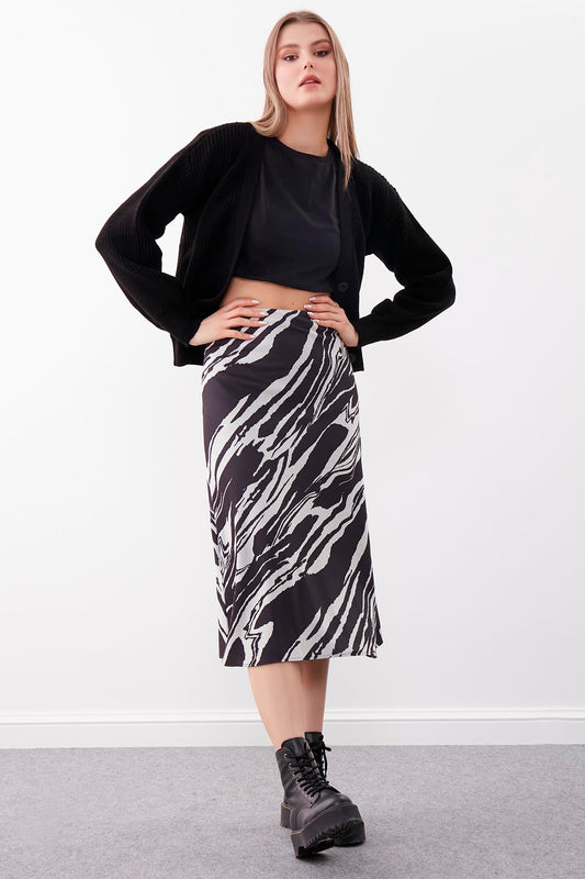 ELEGANT PATTERNED LONG SKIRT
