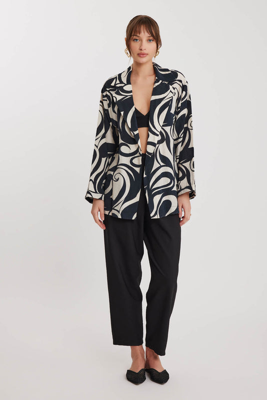 CRINKLE JACKET WITH PATTERN