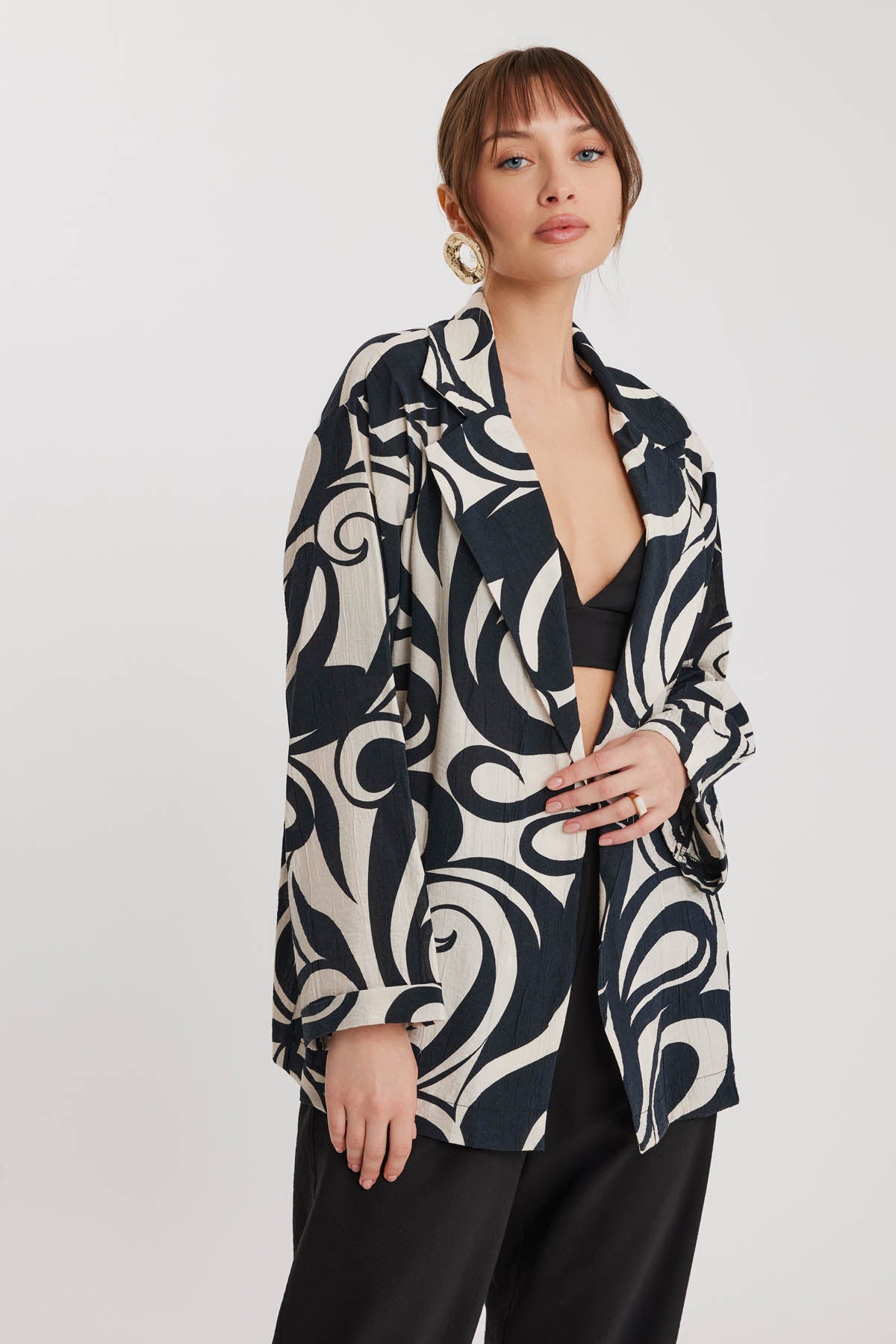 CRINKLE JACKET WITH PATTERN