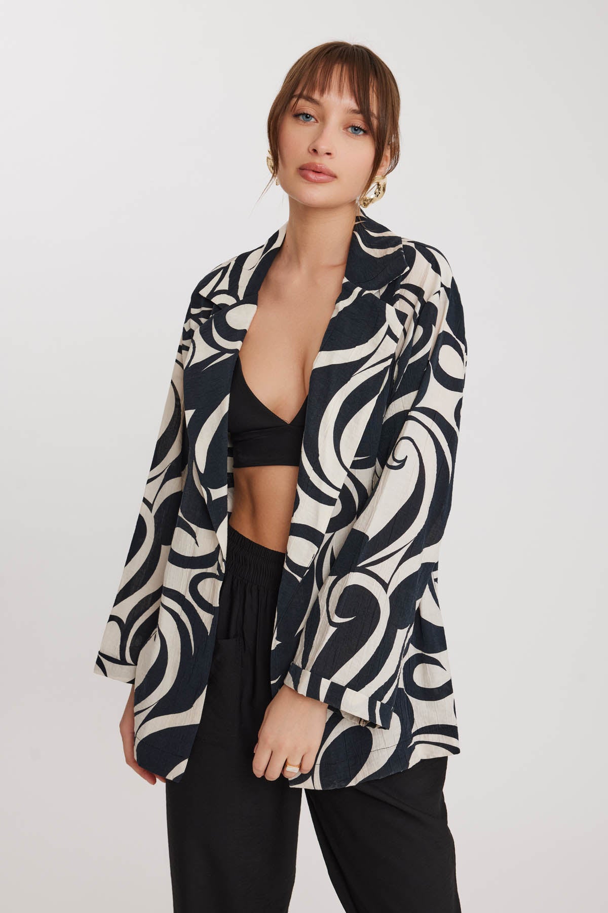 CRINKLE JACKET WITH PATTERN