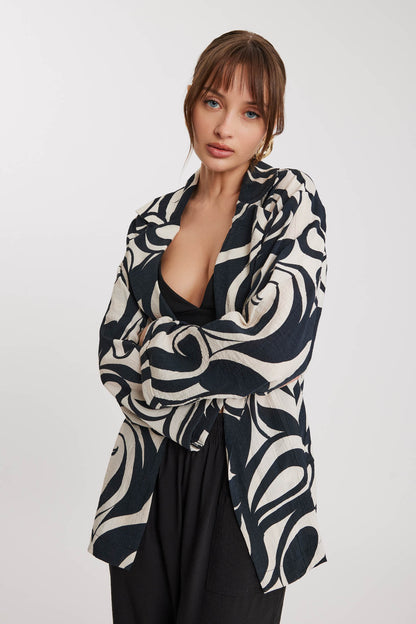CRINKLE JACKET WITH PATTERN