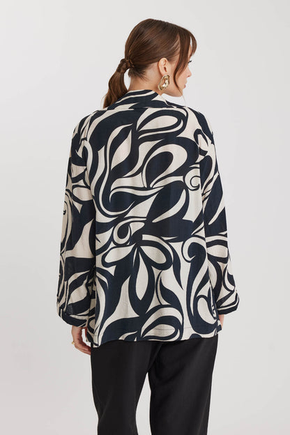 CRINKLE JACKET WITH PATTERN