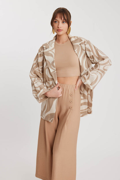 CRINKLE JACKET WITH PATTERN