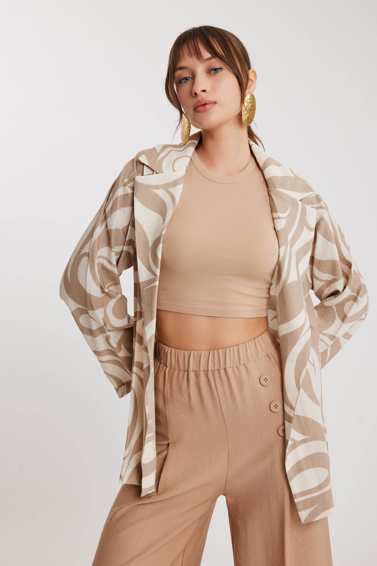 CRINKLE JACKET WITH PATTERN